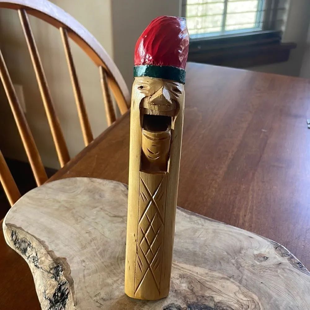 Vintage Norweigen Hand Carved Santa Nutcracker